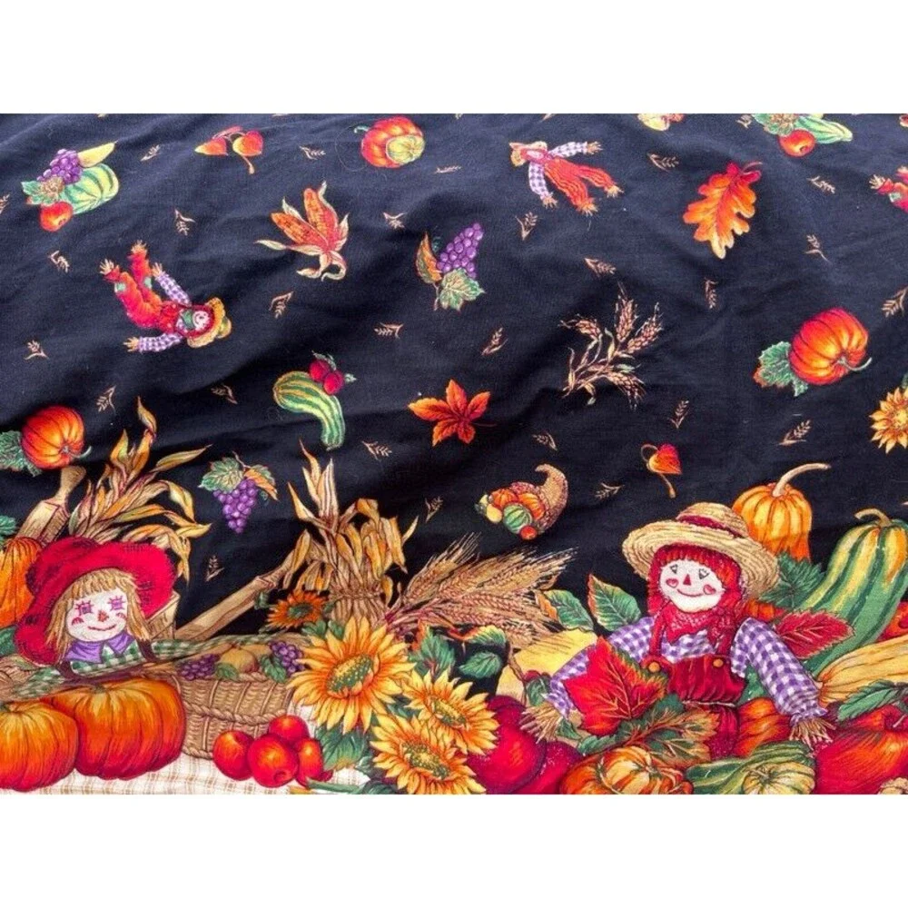 Vintage Sharon Kessler Concord Fall Thanksgiving Harvest Fabric HUGE 14ft by 58